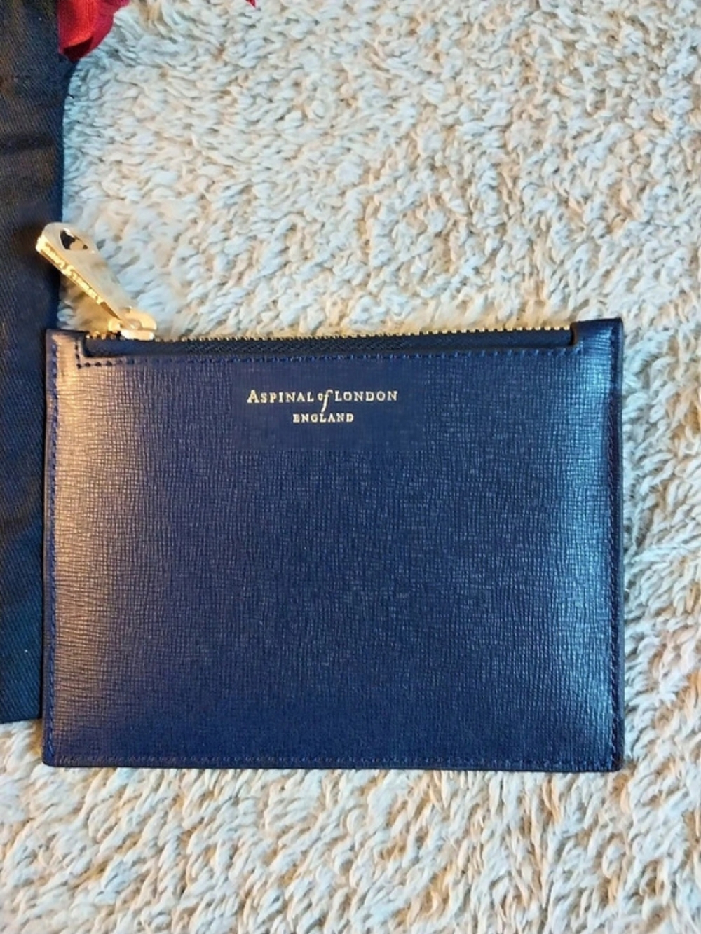 Aspinal of London Zipped Coin & Card Holder Blue